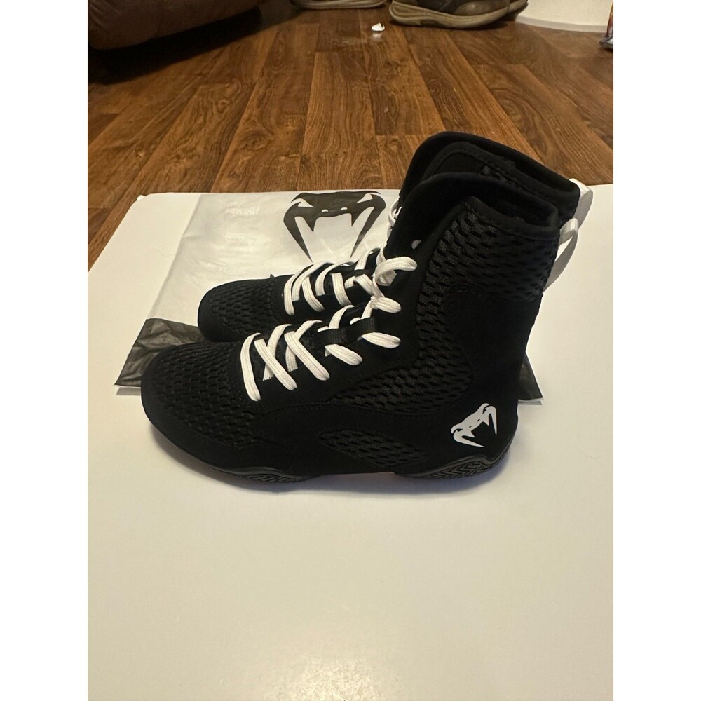 New Venum Contender Boxing Shoes High-Top #4958 Black Size US 7/ EU 39 - Picture 3 of 6